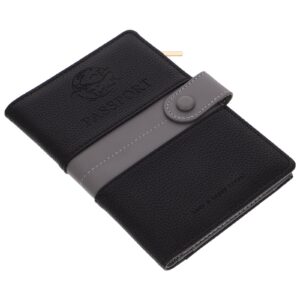Black PU Passport Holder with Card Slots – 7.5 x 5 Inch